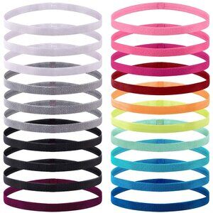 20 Pieces Elastic Headbands Non Slip Sport Headband Colorful Workout Headband Sw